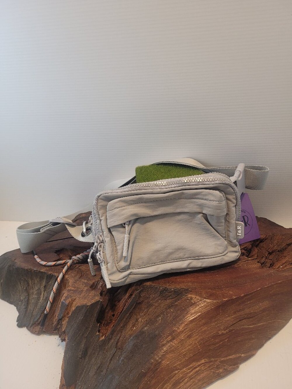 Iris + Rainbow Multipocket Crossbody with Woven Key Chain